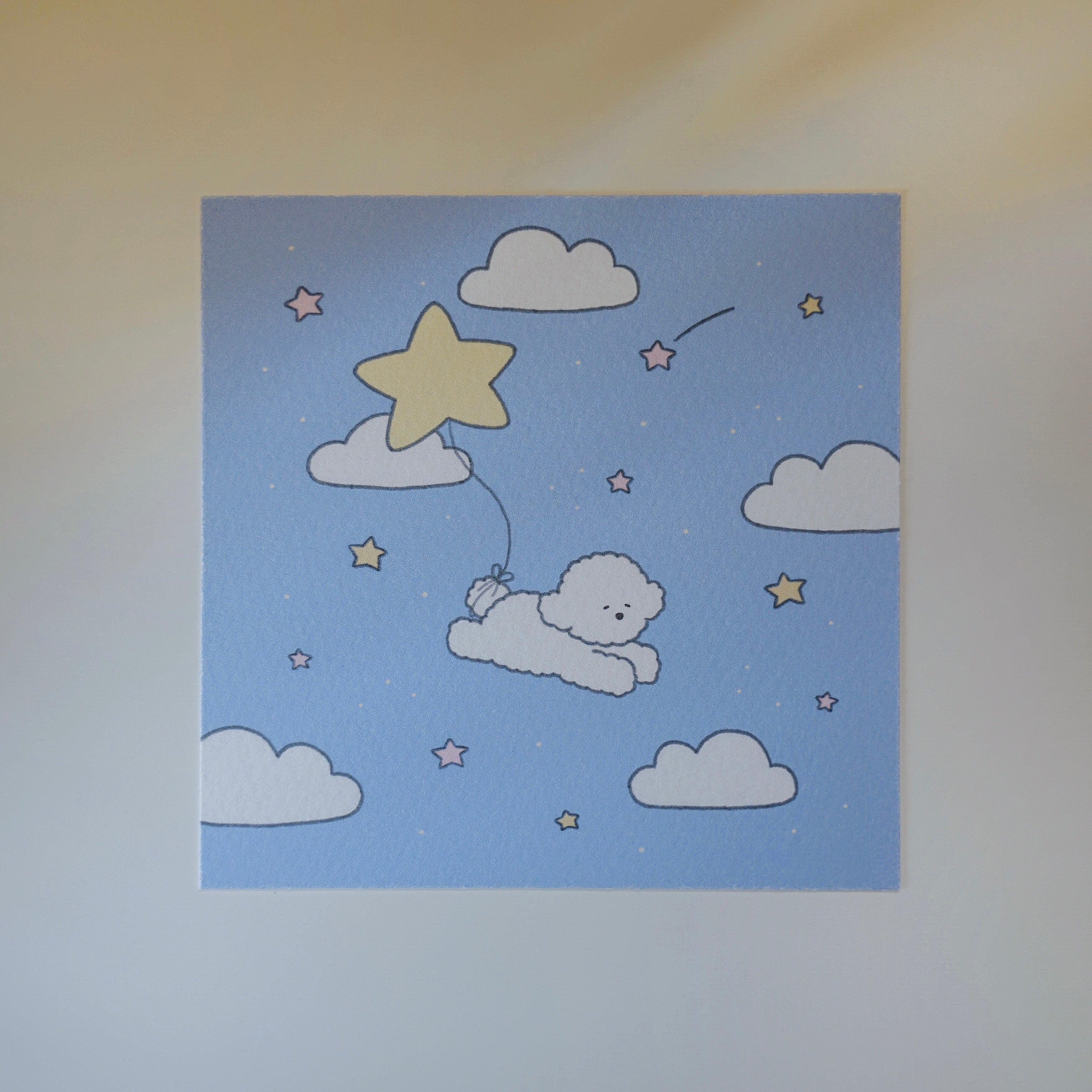 flying in the night sky print