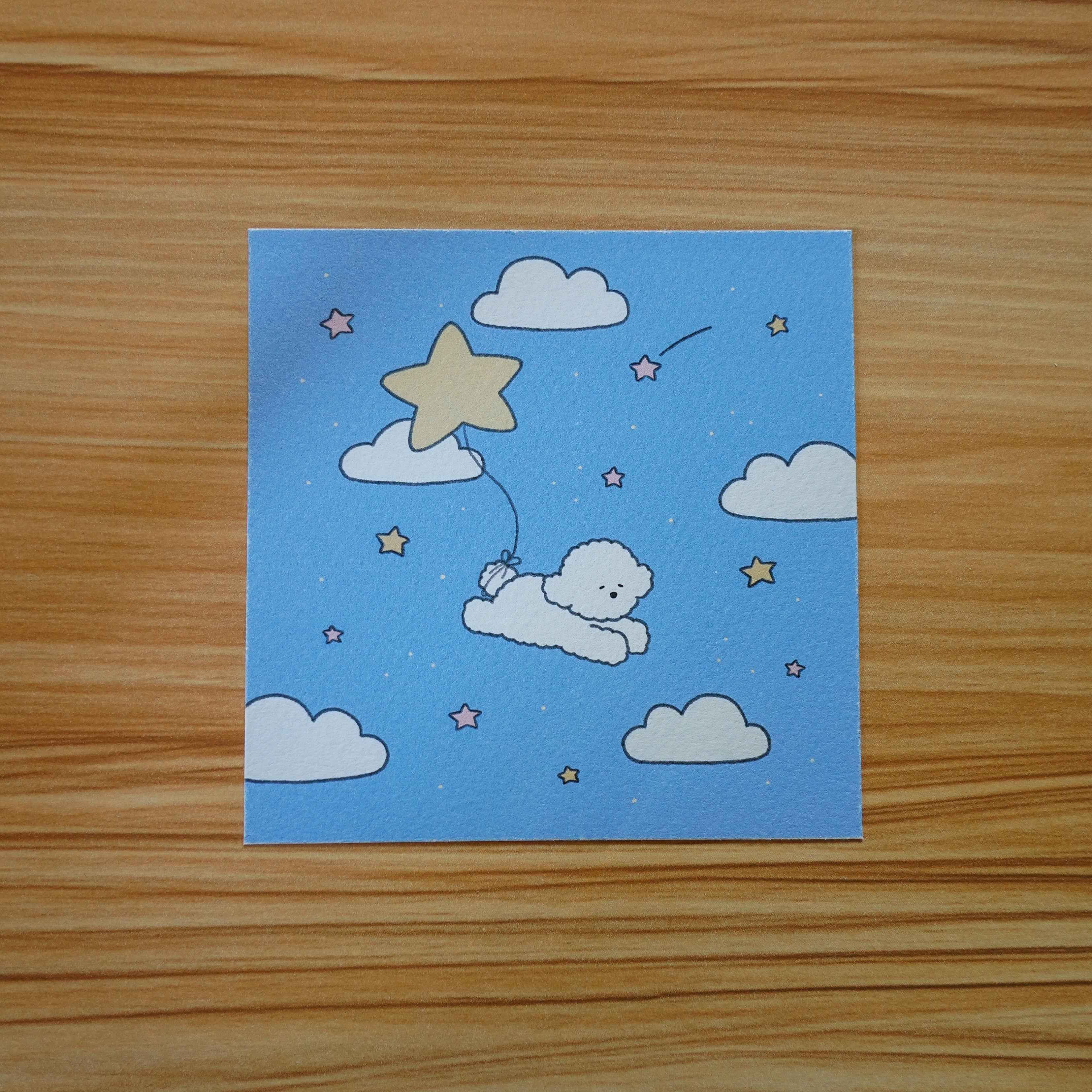 flying in the night sky print